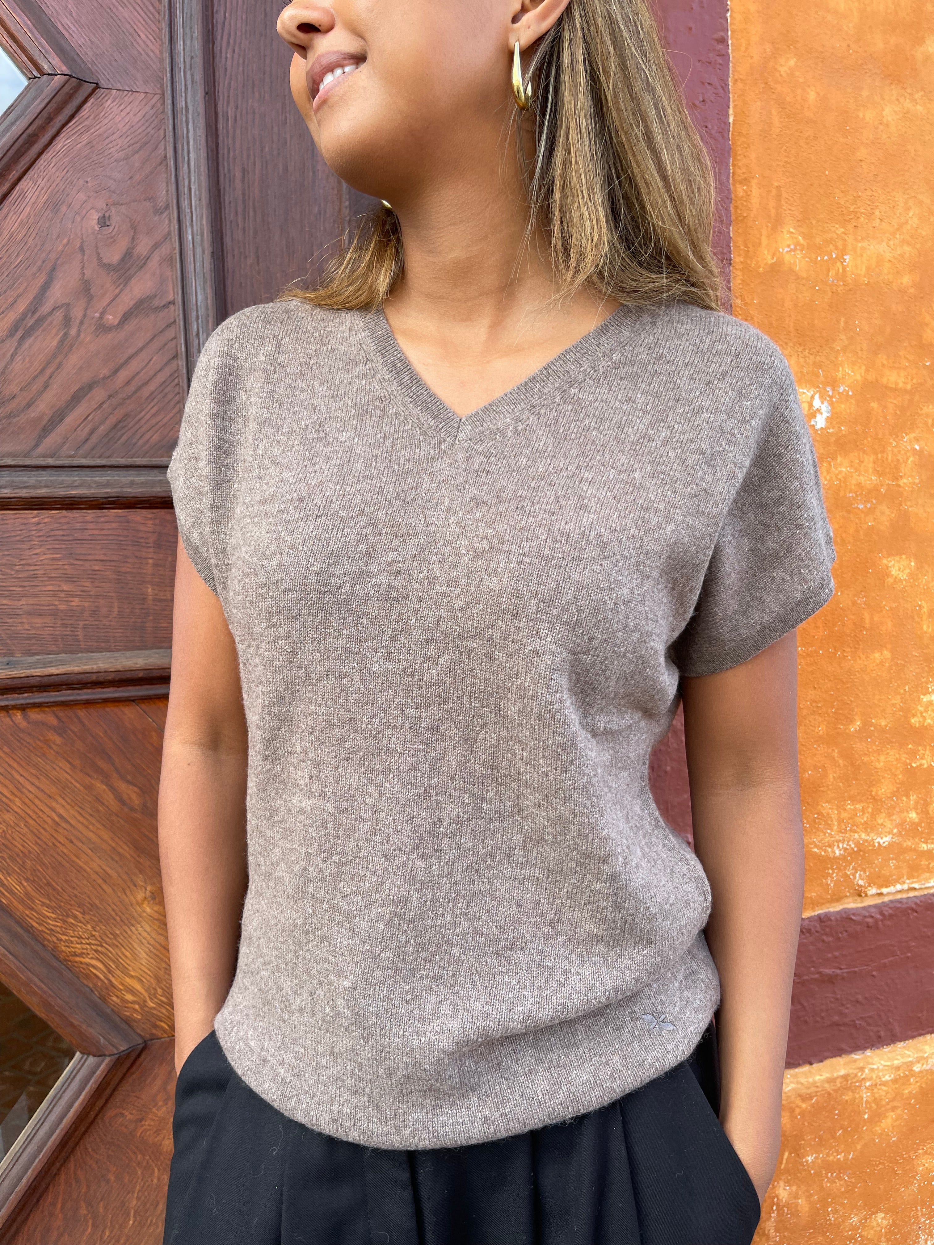 BTF cashmere vest brun melange