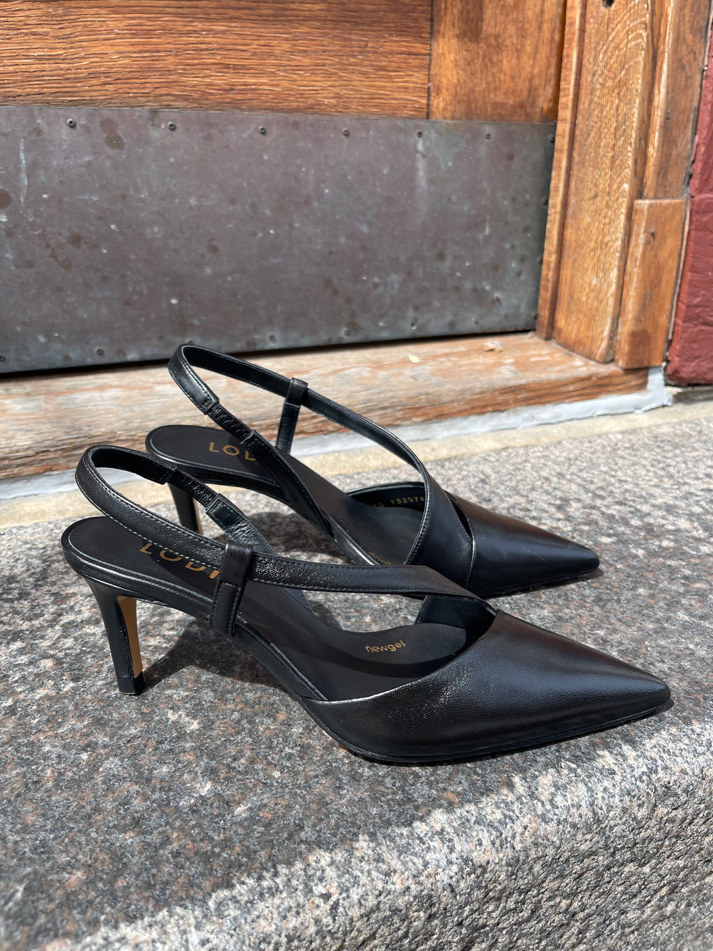 Lodi slingback i sort skind