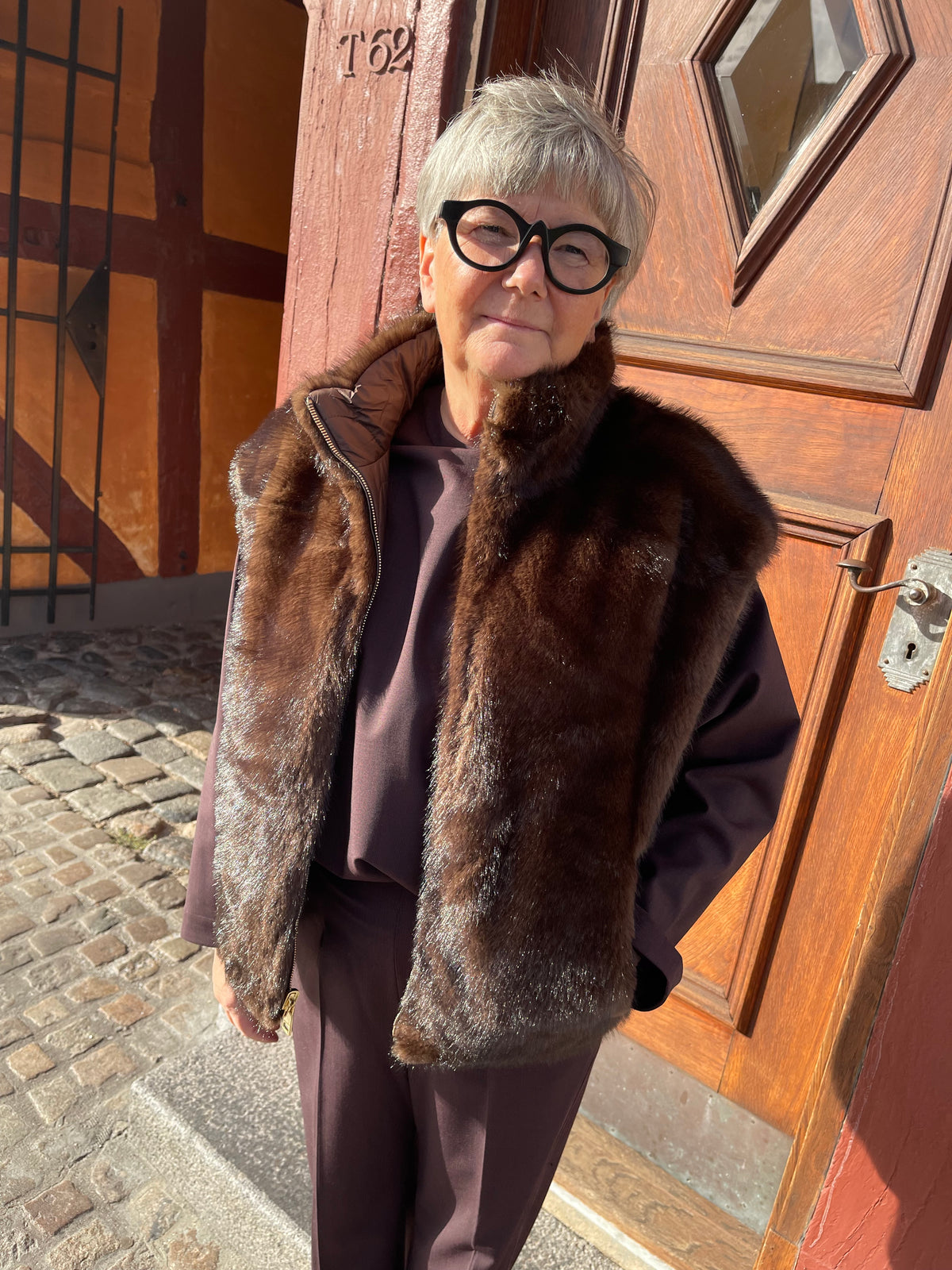 Vendbar pels-vest
