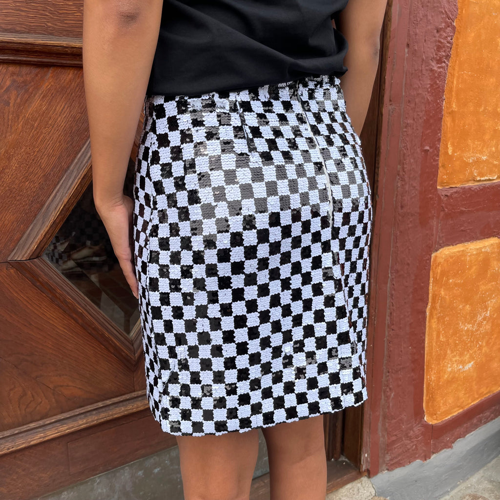 Karl Lagerfeld Checkerboard Sequin Skirt