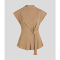 Karl Lagerfeld Fluid Short Sleeve Knot Blouse