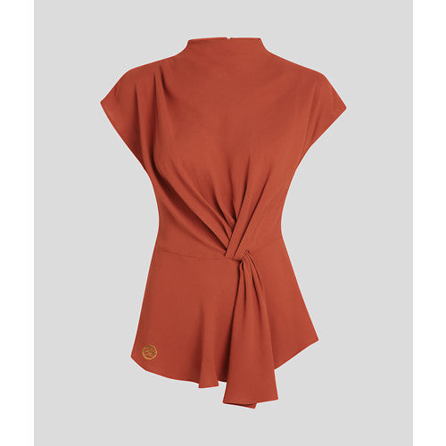 Karl Lagerfeld Short Sleeve Knot Blouse