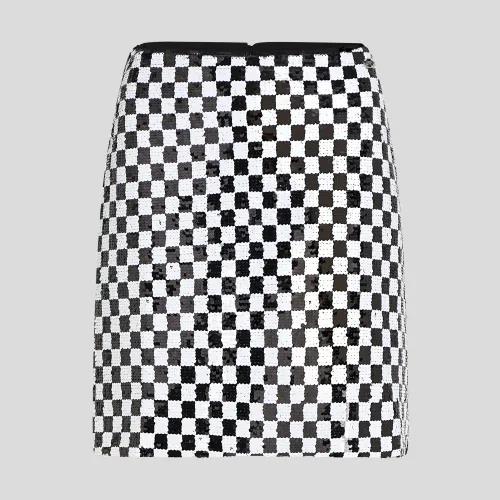 Karl Lagerfeld Checkerboard Sequin Skirt