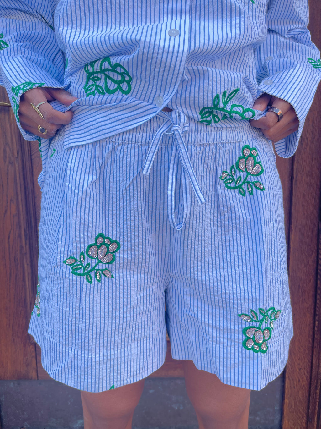 Juste broderet shorts