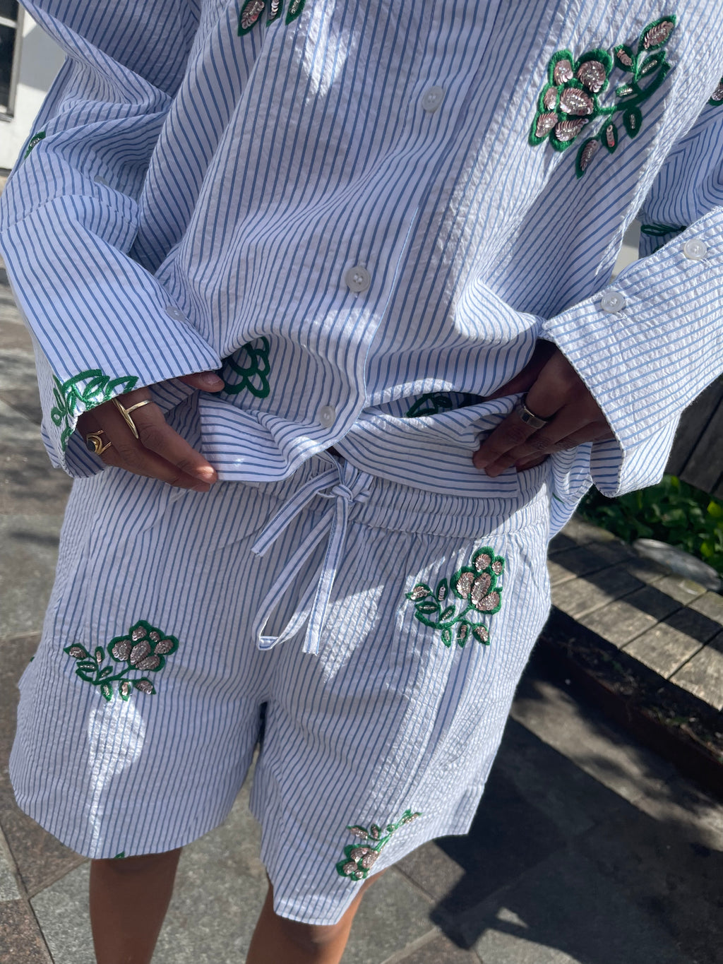 Juste broderet shorts
