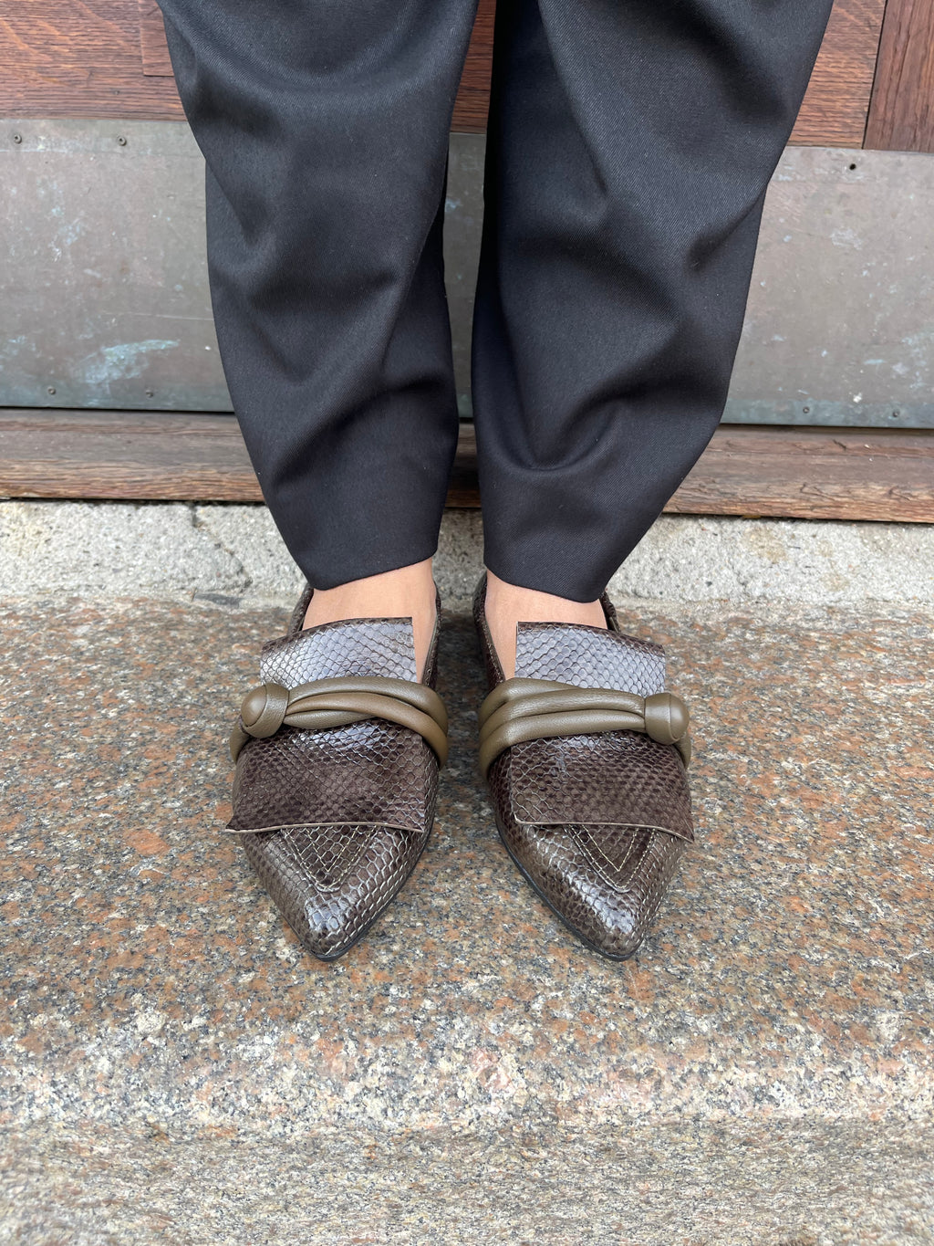 Lorena Paggi Olive loafer