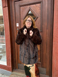 Chokoladebrun faux fur frakke