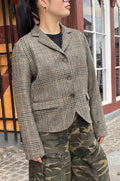 Grøn-ternet uld blazer, Aspesi