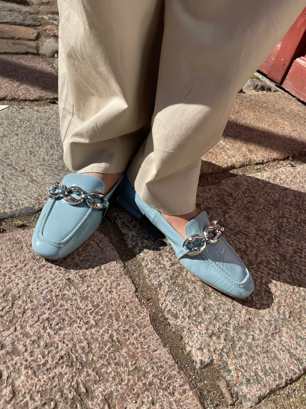Lyseblå loafer