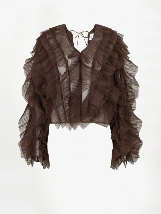 Dante Ruffle Shirt Brown