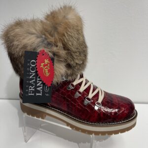 La Thuile rød støvle m. kaninpels