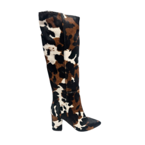 Langskaftet skindstøvle med koprint